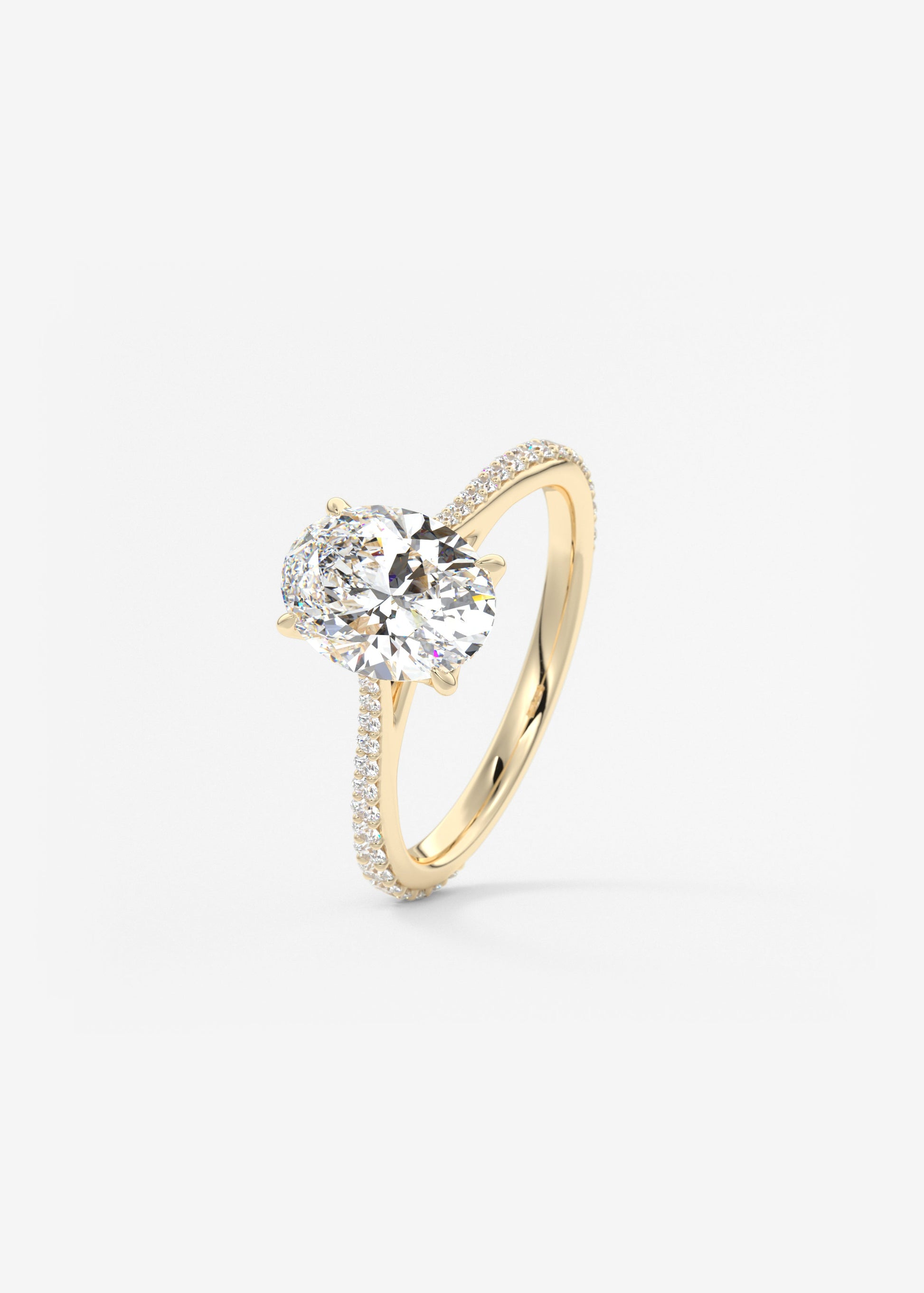 Oval Solitaire With Raised Basket Gallery Lab Grown Diamond Engagement Ring