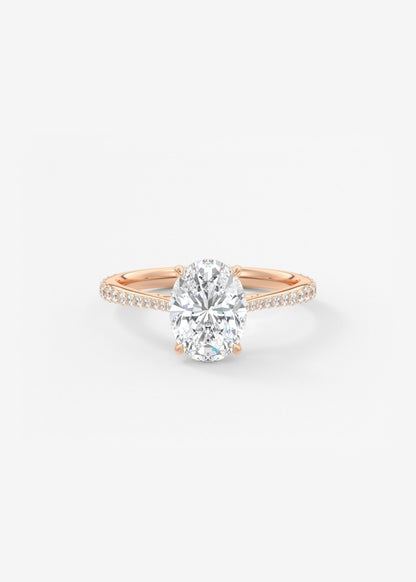 Oval Solitaire With Raised Basket Gallery Lab Grown Diamond Engagement Ring