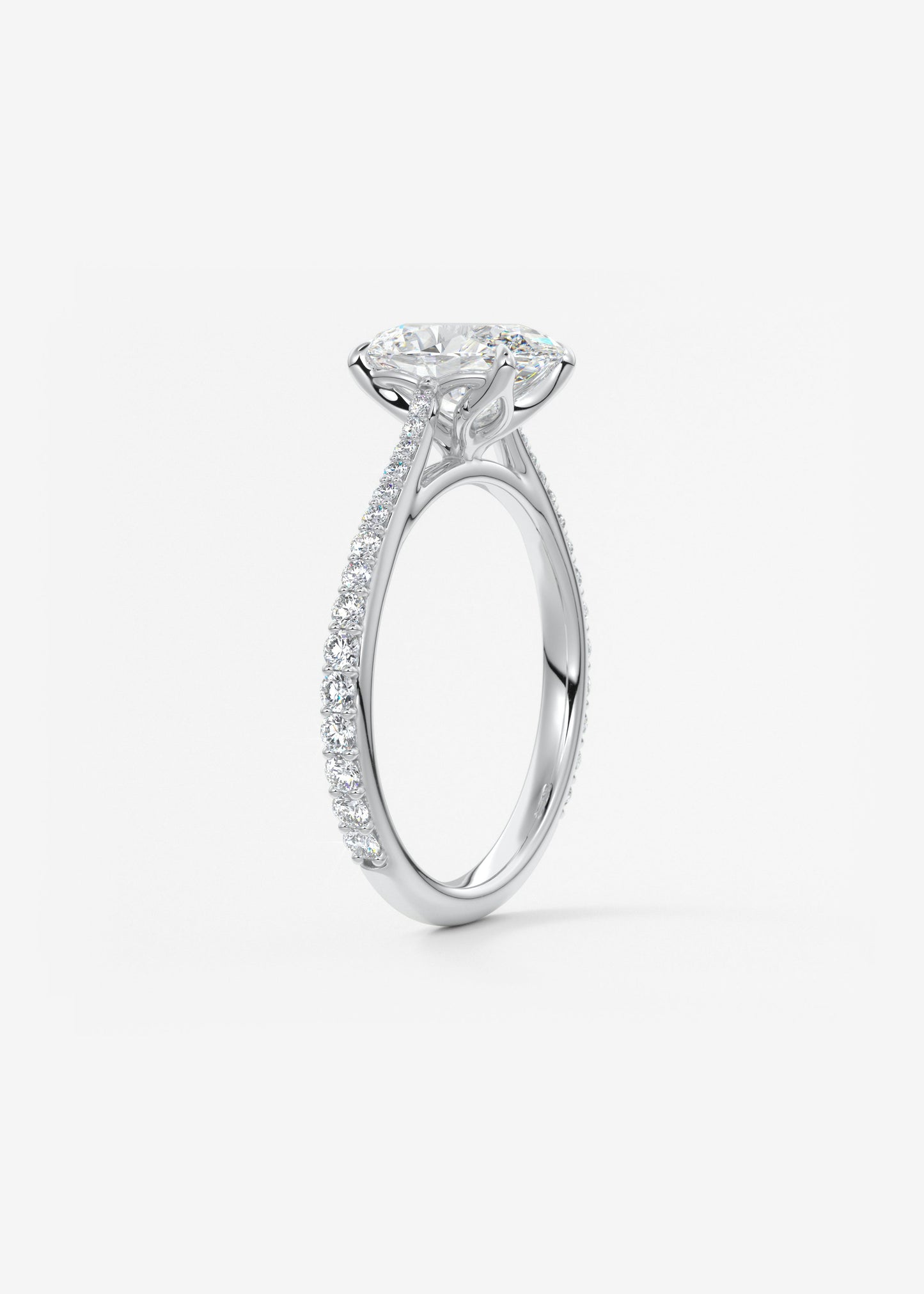 Oval Solitaire With Raised Basket Gallery Lab Grown Diamond Engagement Ring
