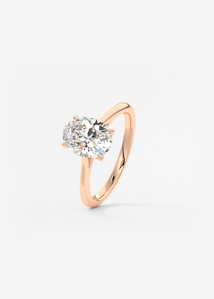 Oval Solitaire With Raised Basket Gallery Lab Grown Diamond Engagement Ring
