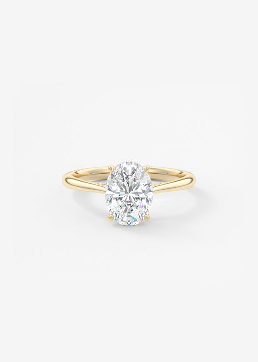 Oval Solitaire With Raised Basket Gallery Lab Grown Diamond Engagement Ring