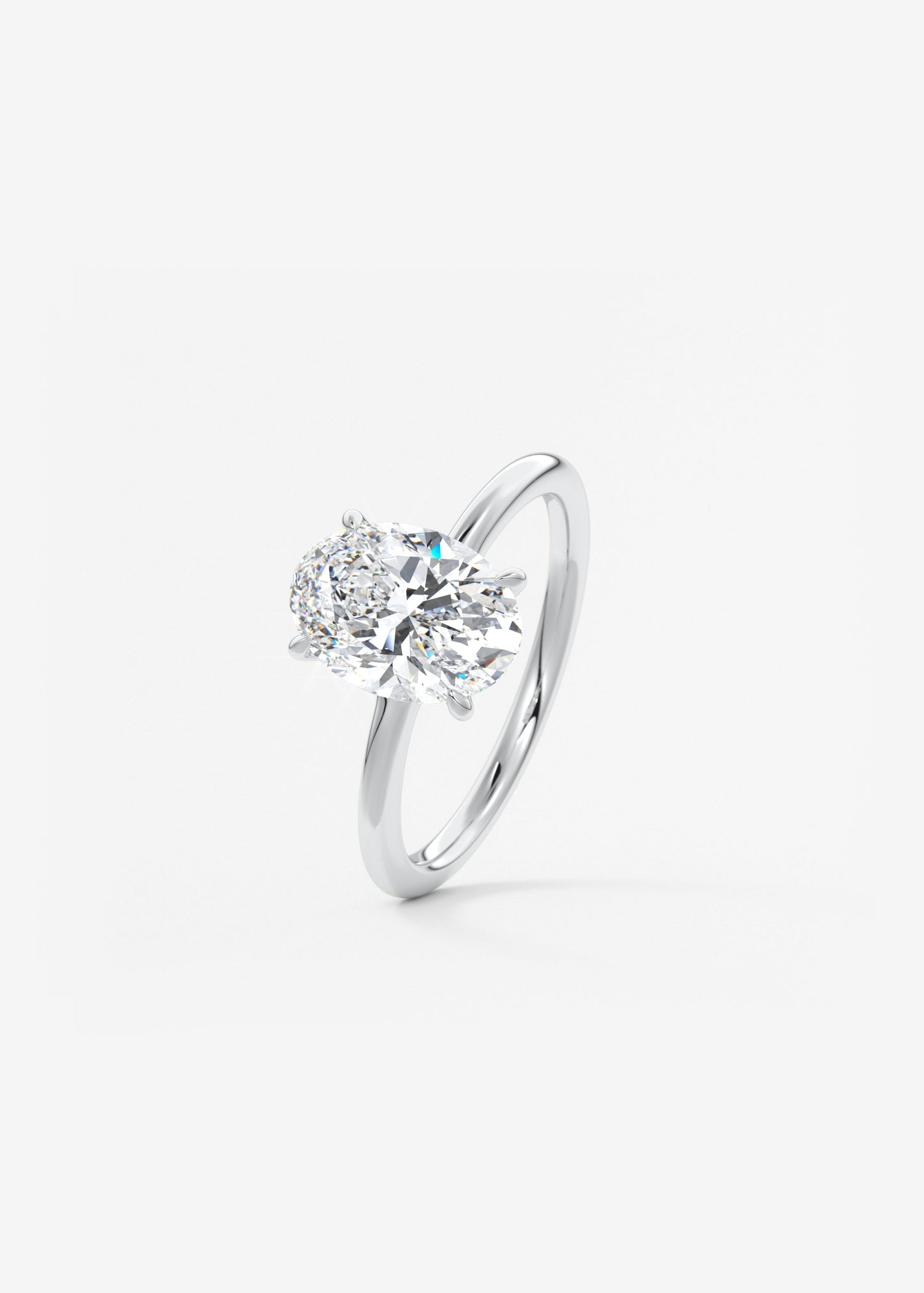 Oval Solitaire With Raised Basket Gallery Lab Grown Diamond Engagement Ring