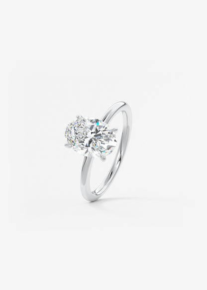 Oval Solitaire With Raised Basket Gallery Lab Grown Diamond Engagement Ring