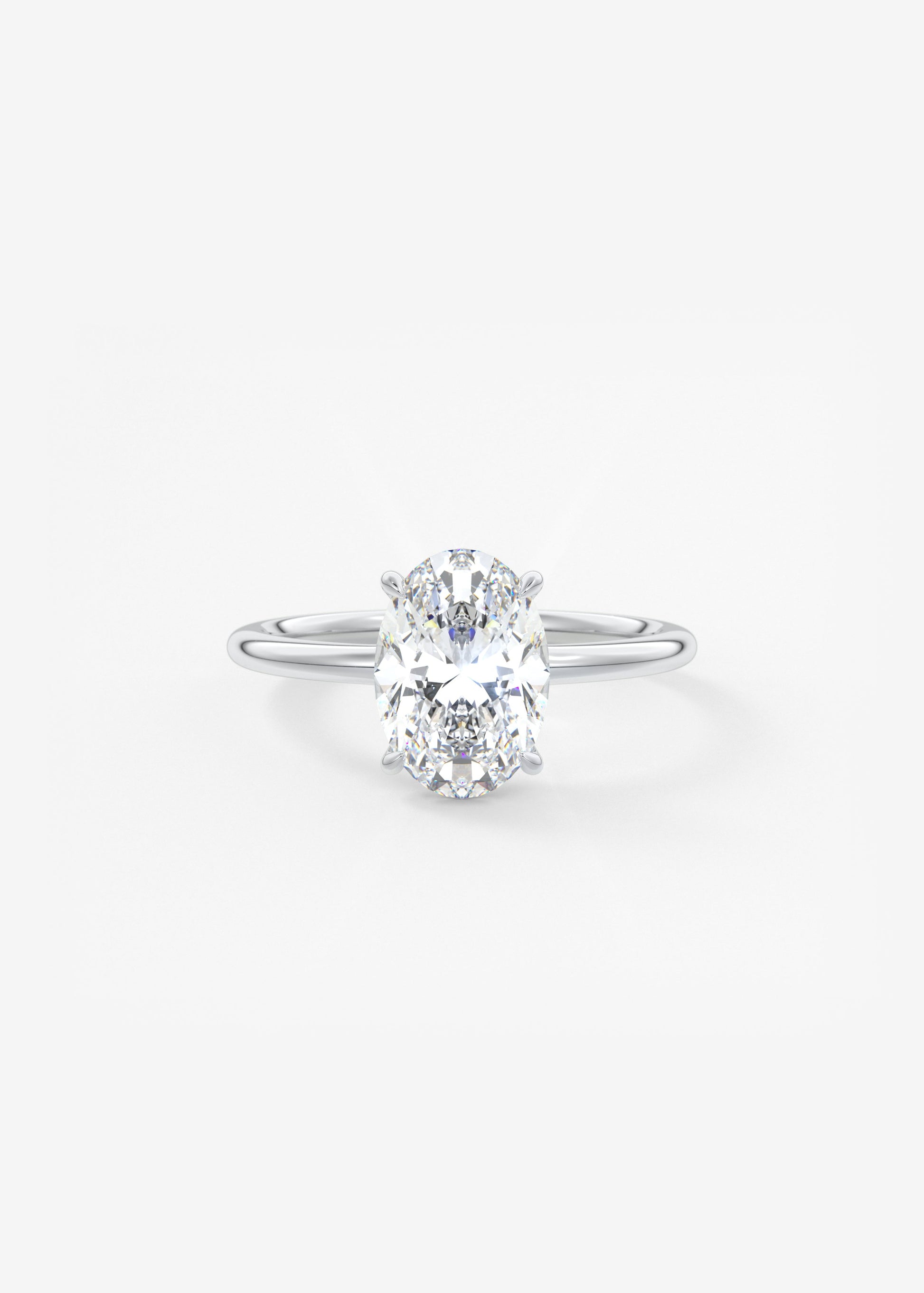 Oval Solitaire With Raised Basket Gallery Lab Grown Diamond Engagement Ring