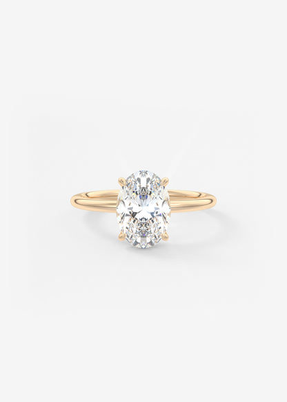 Oval Solitaire With Raised Basket Gallery Lab Grown Diamond Engagement Ring