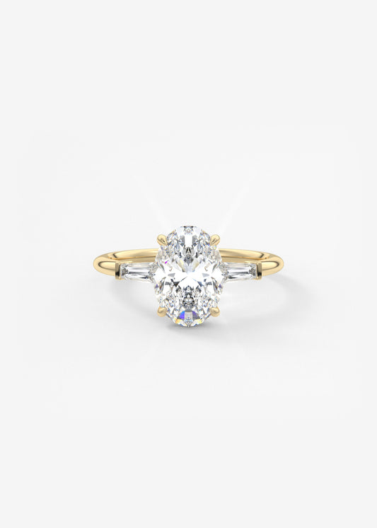 Oval Solitaire With Raised Basket Gallery Lab Grown Diamond Engagement Ring