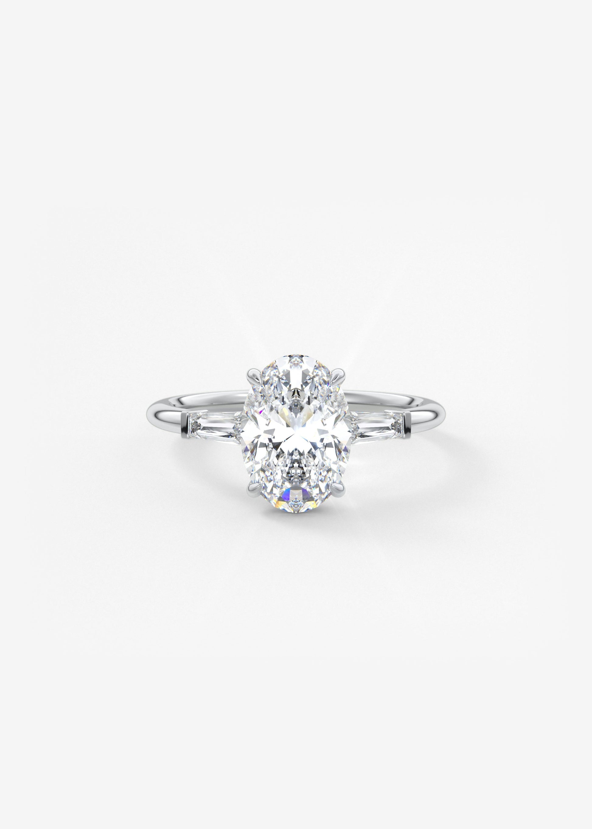 Oval Solitaire With Raised Basket Gallery Lab Grown Diamond Engagement Ring