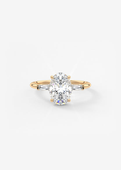 Oval Solitaire With Raised Basket Gallery Lab Grown Diamond Engagement Ring