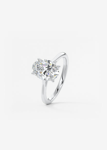 Oval Solitaire With Raised Basket Gallery Lab Grown Diamond Engagement Ring
