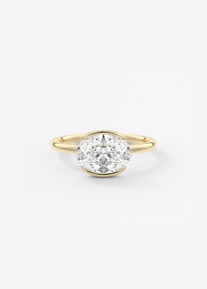 Oval Solitaire With Raised Basket Gallery Lab Grown Diamond Engagement Ring