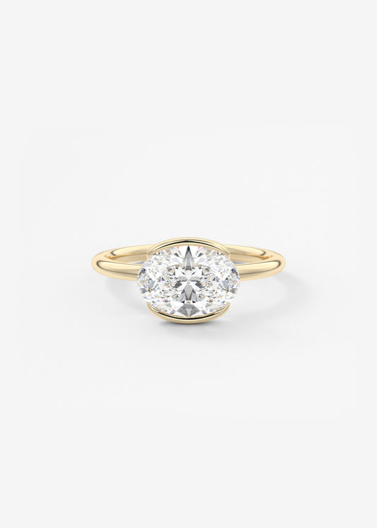 Oval Solitaire With Raised Basket Gallery Lab Grown Diamond Engagement Ring
