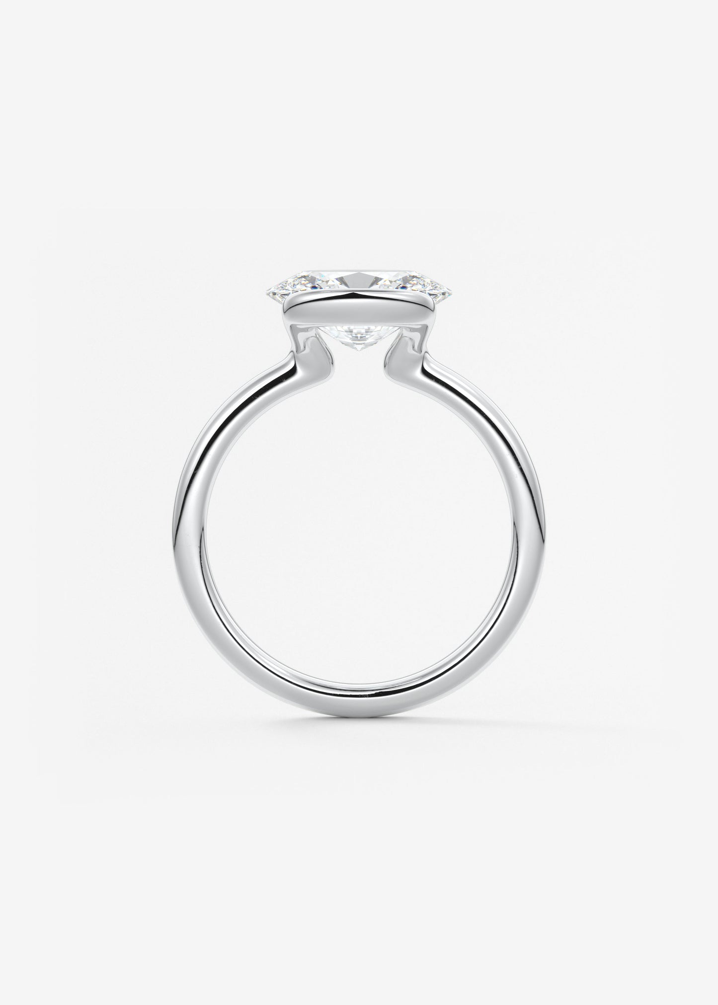 Oval Solitaire With Raised Basket Gallery Lab Grown Diamond Engagement Ring