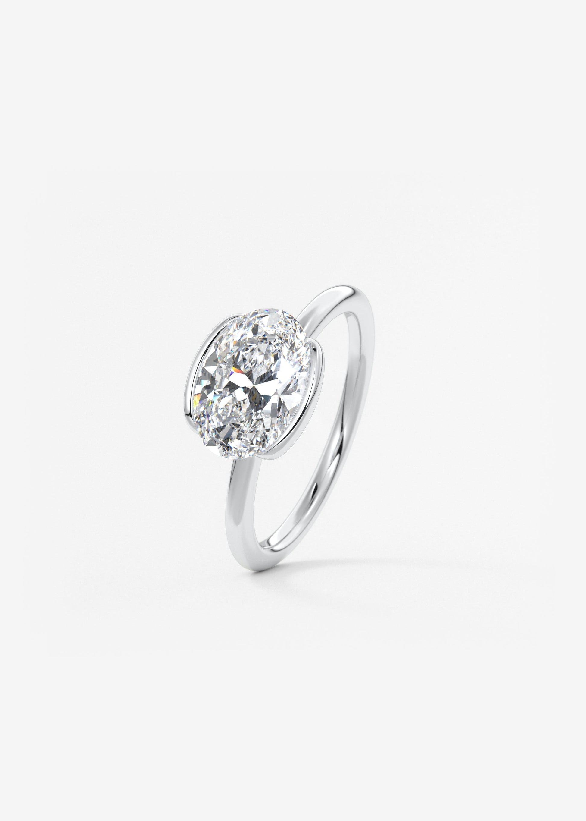 Oval Solitaire With Raised Basket Gallery Lab Grown Diamond Engagement Ring