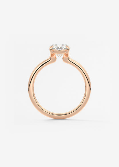 Oval Solitaire With Raised Basket Gallery Lab Grown Diamond Engagement Ring