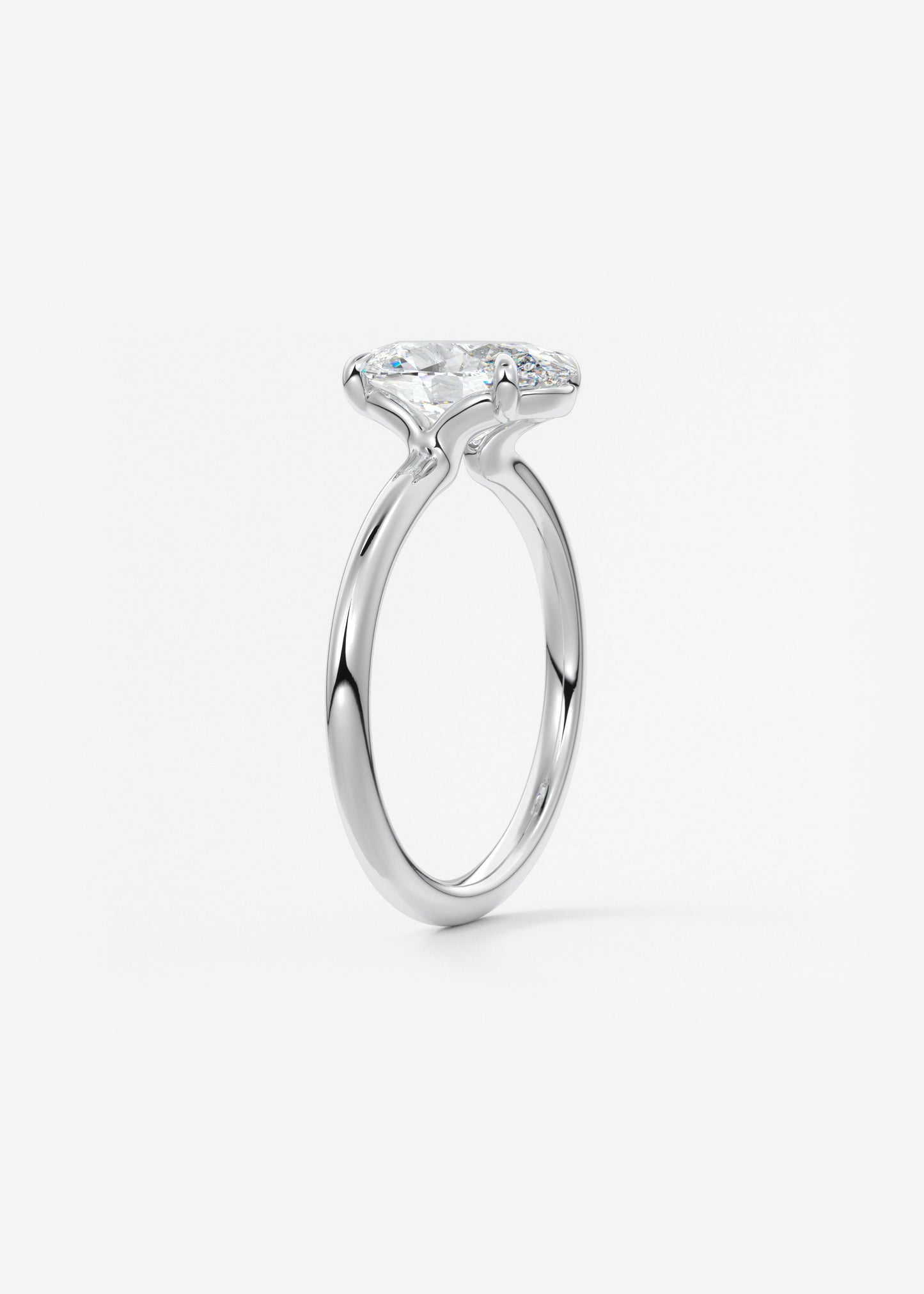 Oval Solitaire With Raised Basket Gallery Lab Grown Diamond Engagement Ring