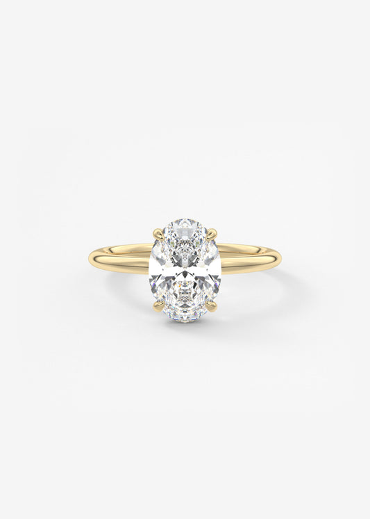 Oval Solitaire With Raised Basket Gallery Lab Grown Diamond Engagement Ring