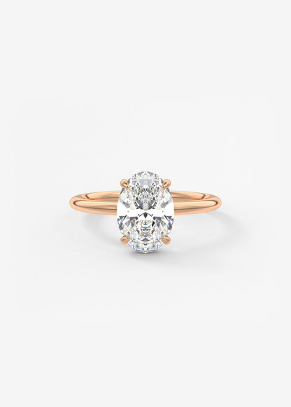 Oval Solitaire With Raised Basket Gallery Lab Grown Diamond Engagement Ring
