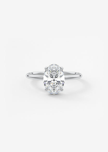 Oval Solitaire With Raised Basket Gallery Lab Grown Diamond Engagement Ring
