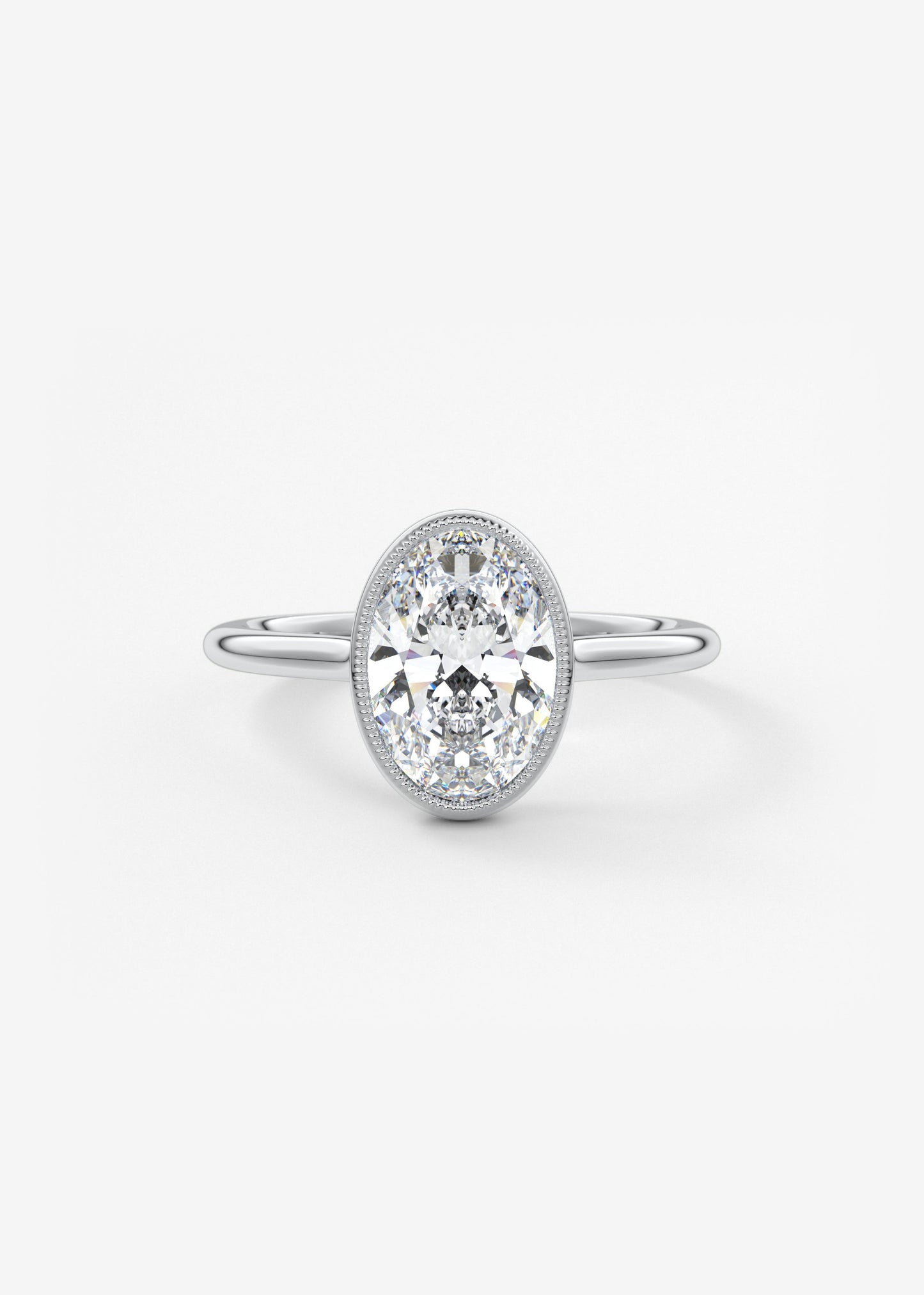 Oval Solitaire With Raised Basket Gallery Lab Grown Diamond Engagement Ring