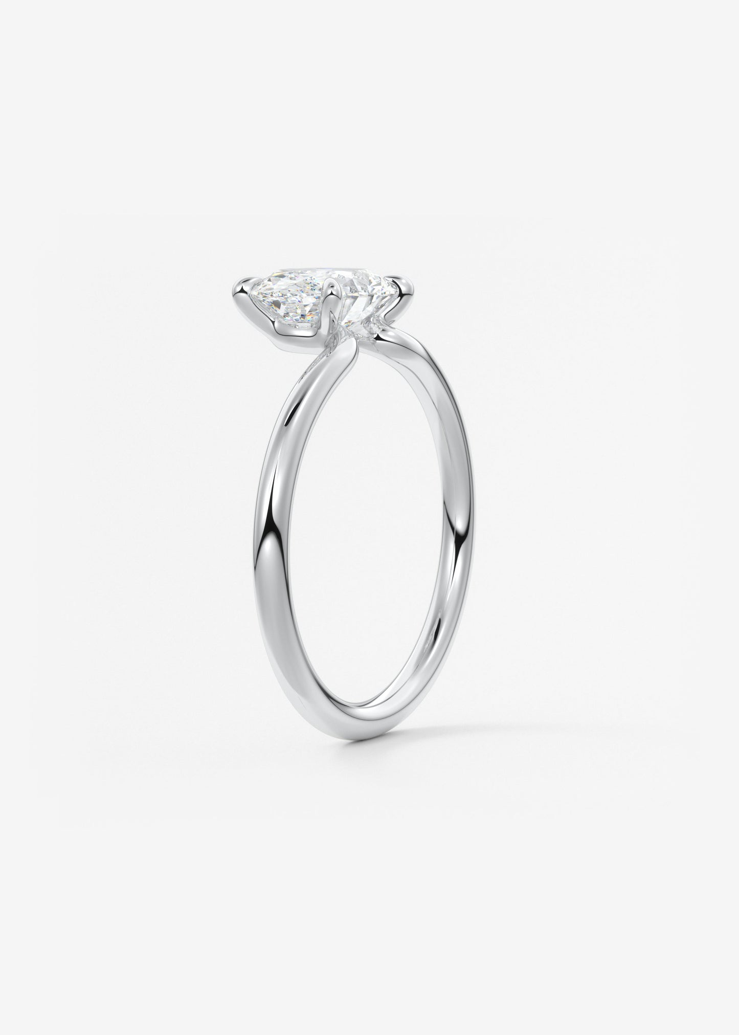 Oval Solitaire With Raised Basket Gallery Lab Grown Diamond Engagement Ring