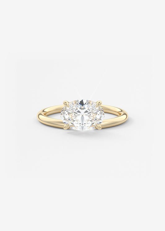 Oval Solitaire With Raised Basket Gallery Lab Grown Diamond Engagement Ring