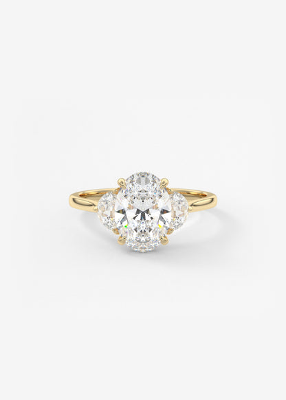 Oval Solitaire With Raised Basket Gallery Lab Grown Diamond Engagement Ring