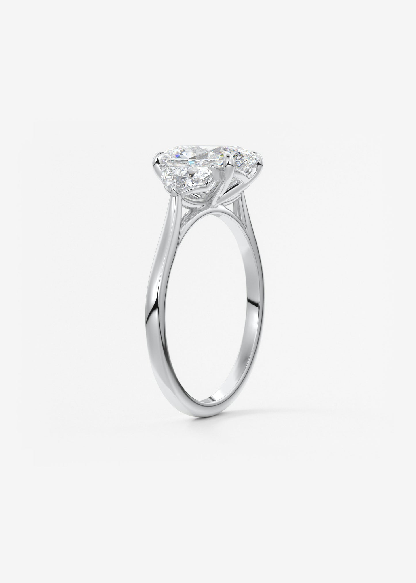 Oval Solitaire With Raised Basket Gallery Lab Grown Diamond Engagement Ring