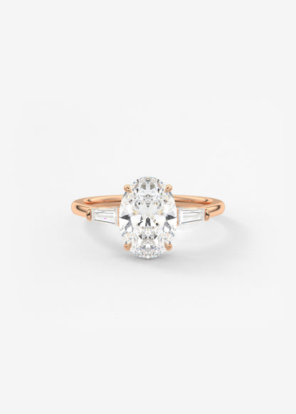 Oval Solitaire With Raised Basket Gallery Lab Grown Diamond Engagement Ring