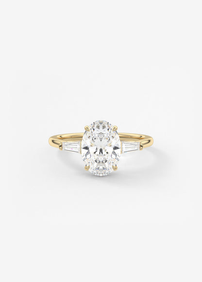 Oval Solitaire With Raised Basket Gallery Lab Grown Diamond Engagement Ring