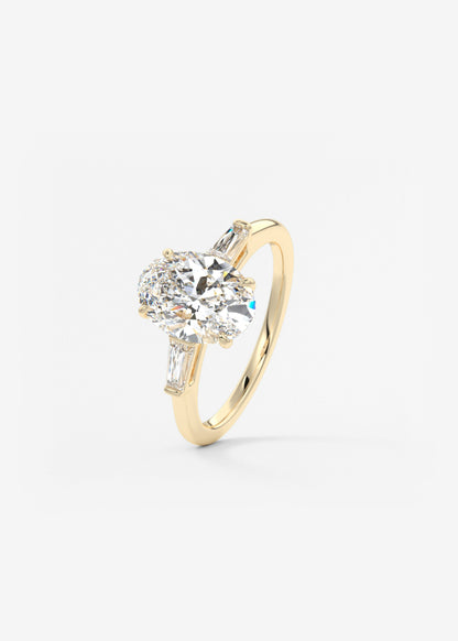 Oval Solitaire With Raised Basket Gallery Lab Grown Diamond Engagement Ring