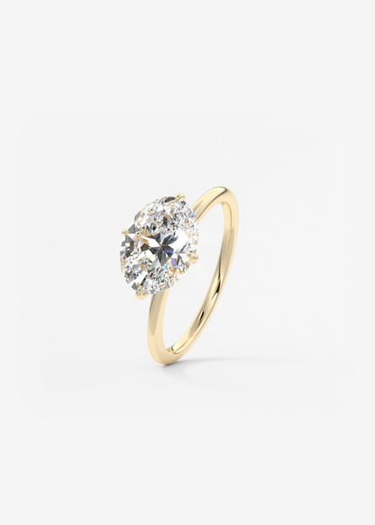 Oval Solitaire With Raised Basket Gallery Lab Grown Diamond Engagement Ring