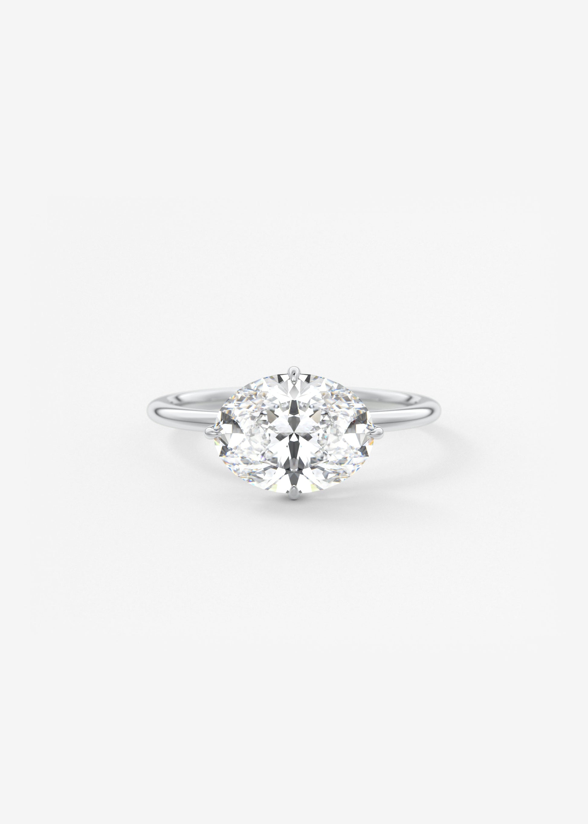 Oval Solitaire With Raised Basket Gallery Lab Grown Diamond Engagement Ring