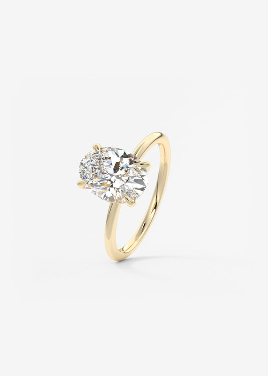 Oval Solitaire With Raised Basket Gallery Lab Grown Diamond Engagement Ring