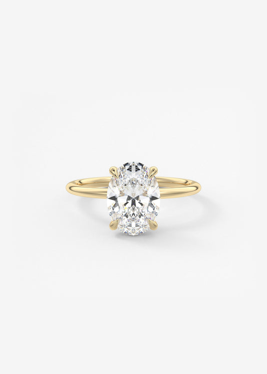Oval Solitaire With Raised Basket Gallery Lab Grown Diamond Engagement Ring
