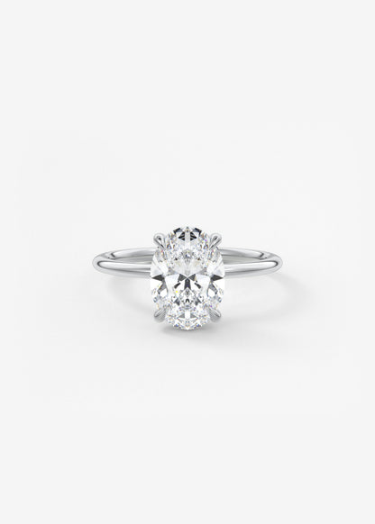 Oval Solitaire With Raised Basket Gallery Lab Grown Diamond Engagement Ring