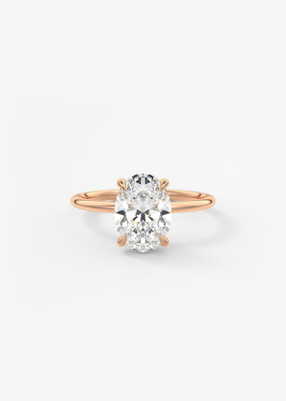 Oval Solitaire With Raised Basket Gallery Lab Grown Diamond Engagement Ring