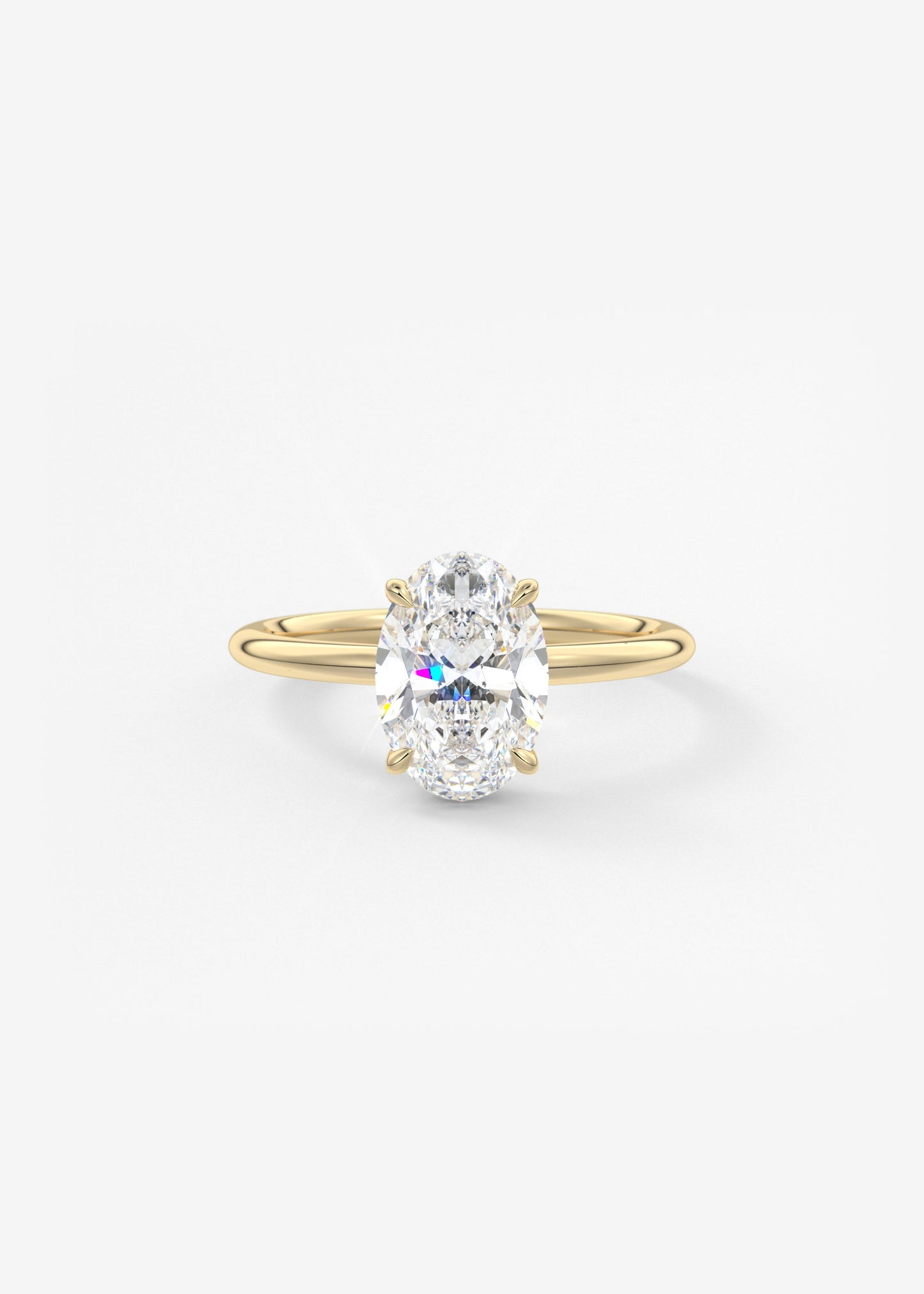 Oval Solitaire With Raised Basket Gallery Lab Grown Diamond Engagement Ring