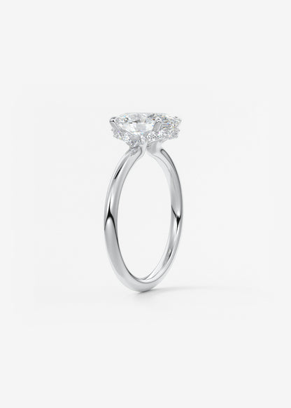 Oval Solitaire With Raised Basket Gallery Lab Grown Diamond Engagement Ring