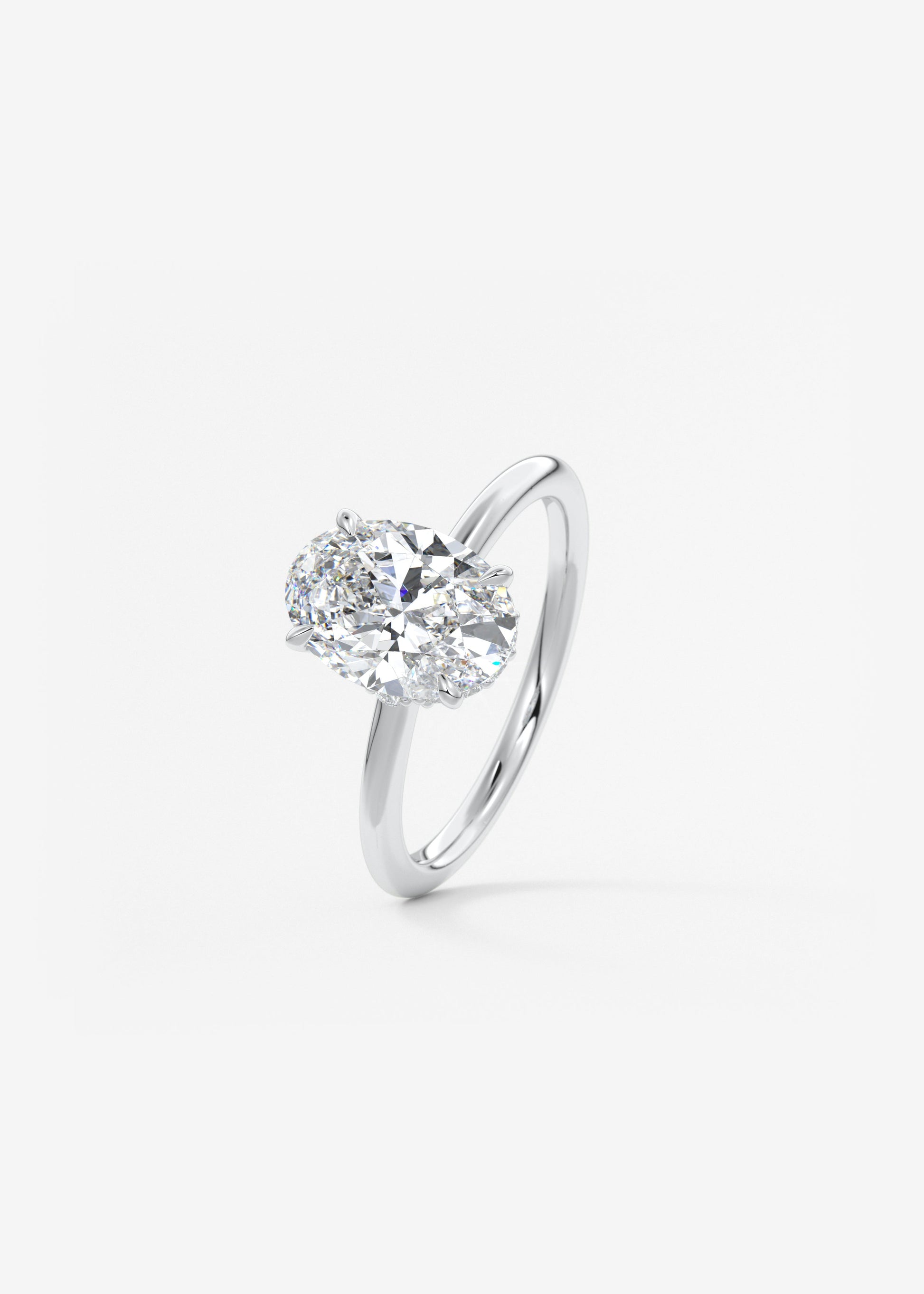 Oval Solitaire With Raised Basket Gallery Lab Grown Diamond Engagement Ring