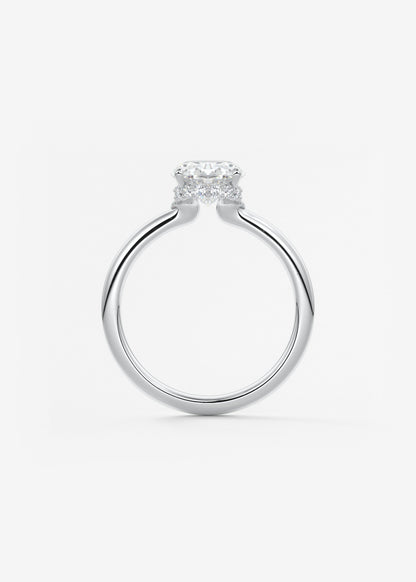 Oval Solitaire With Raised Basket Gallery Lab Grown Diamond Engagement Ring