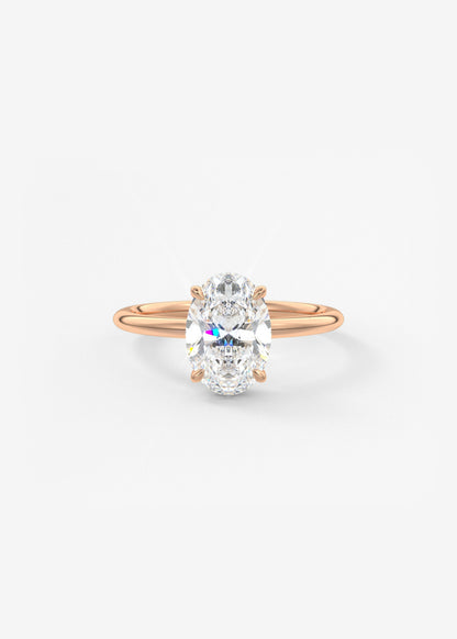 Oval Solitaire With Raised Basket Gallery Lab Grown Diamond Engagement Ring