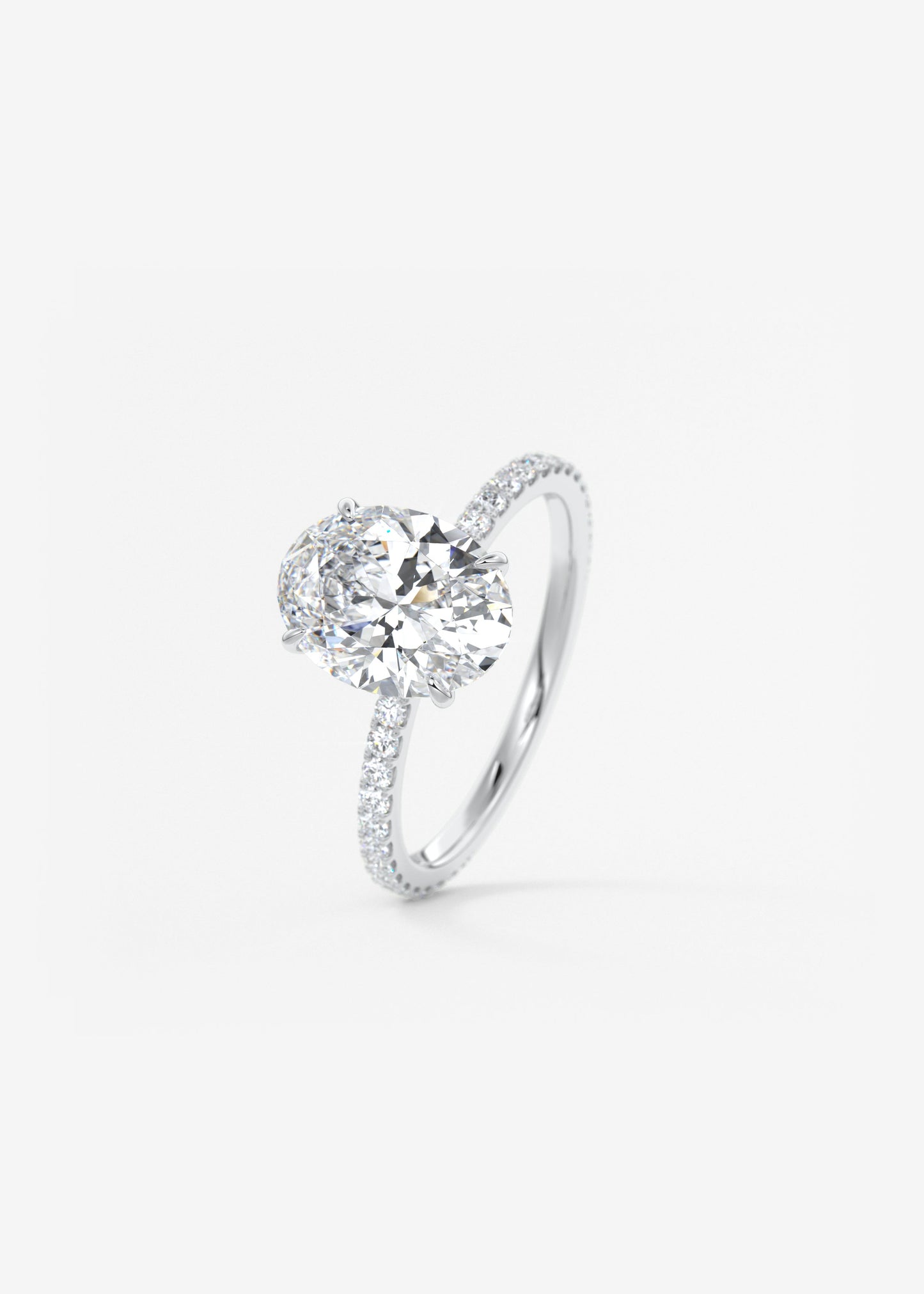 Oval Solitaire With Raised Basket Gallery Lab Grown Diamond Engagement Ring