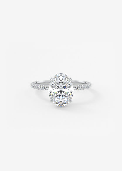 Oval Solitaire With Raised Basket Gallery Lab Grown Diamond Engagement Ring