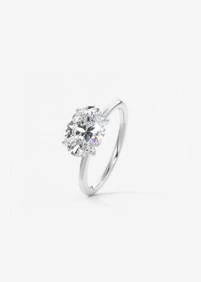 Oval Solitaire With Raised Basket Gallery Lab Grown Diamond Engagement Ring