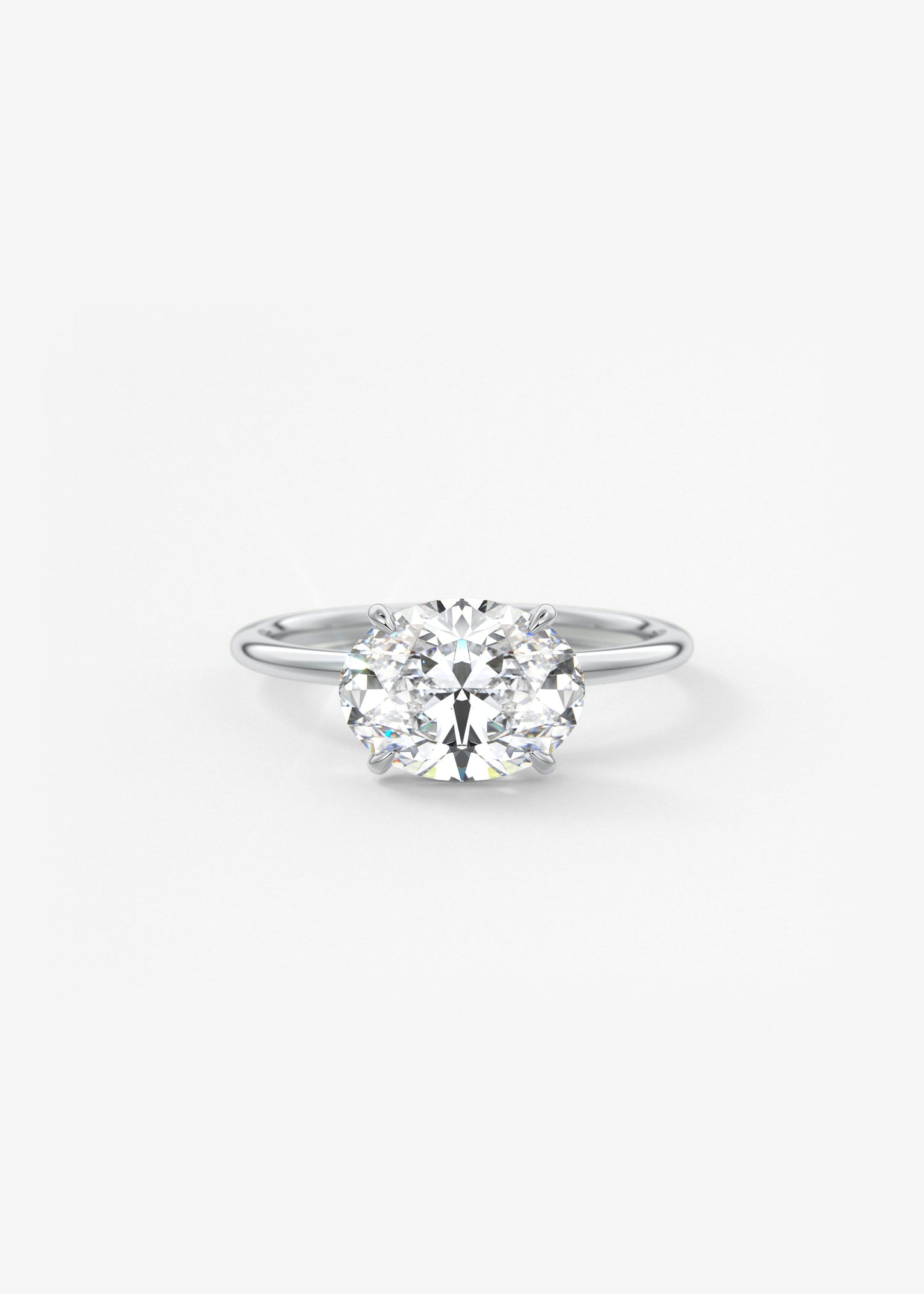 Oval Solitaire With Raised Basket Gallery Lab Grown Diamond Engagement Ring