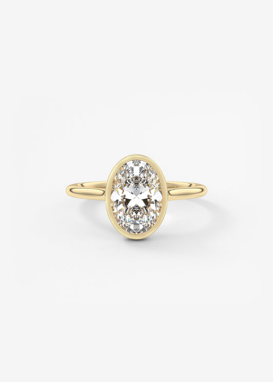 Oval Solitaire With Raised Basket Gallery Lab Grown Diamond Engagement Ring