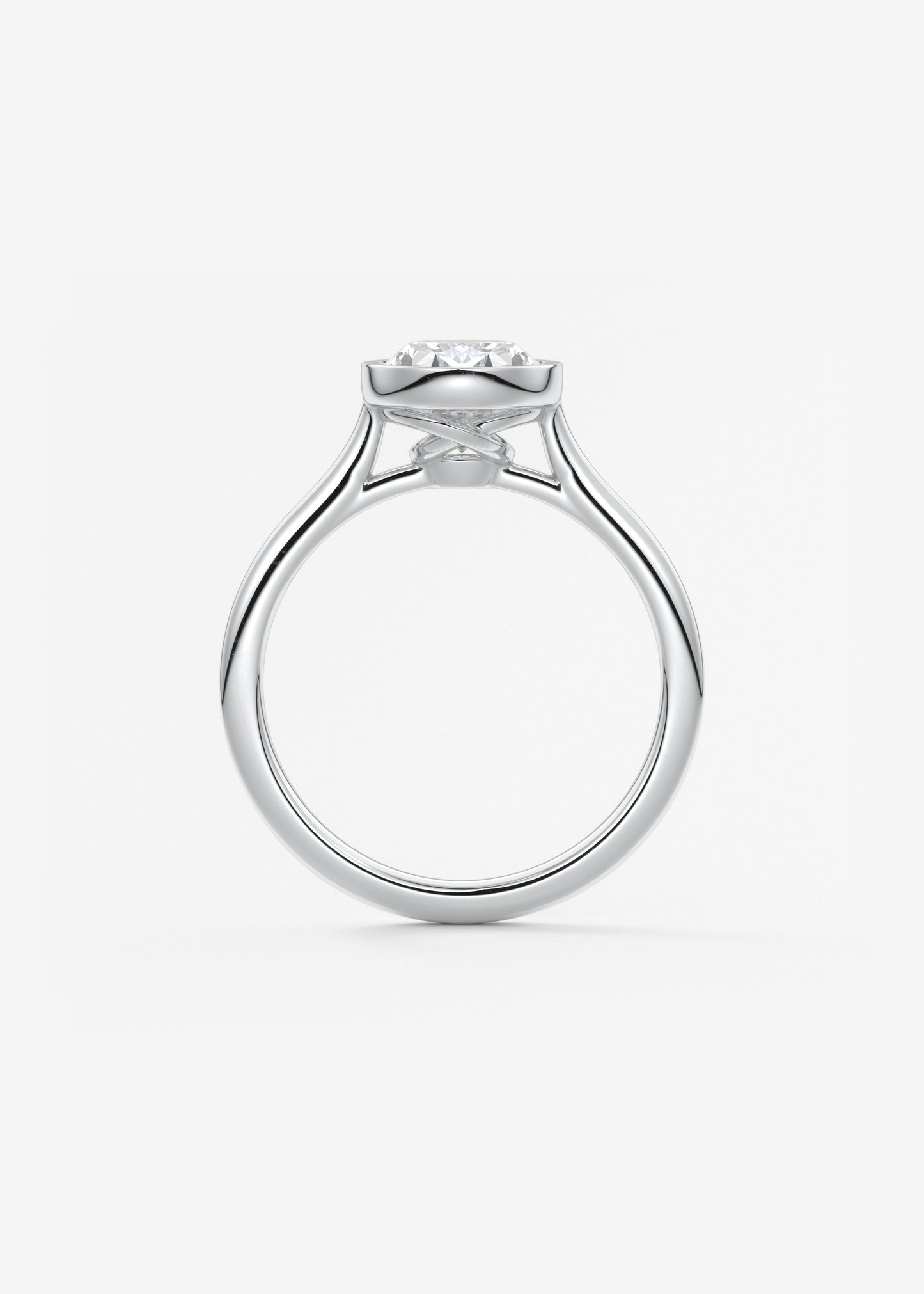 Oval Solitaire With Raised Basket Gallery Lab Grown Diamond Engagement Ring