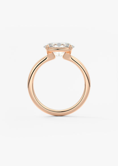 Oval Solitaire With Raised Basket Gallery Lab Grown Diamond Engagement Ring