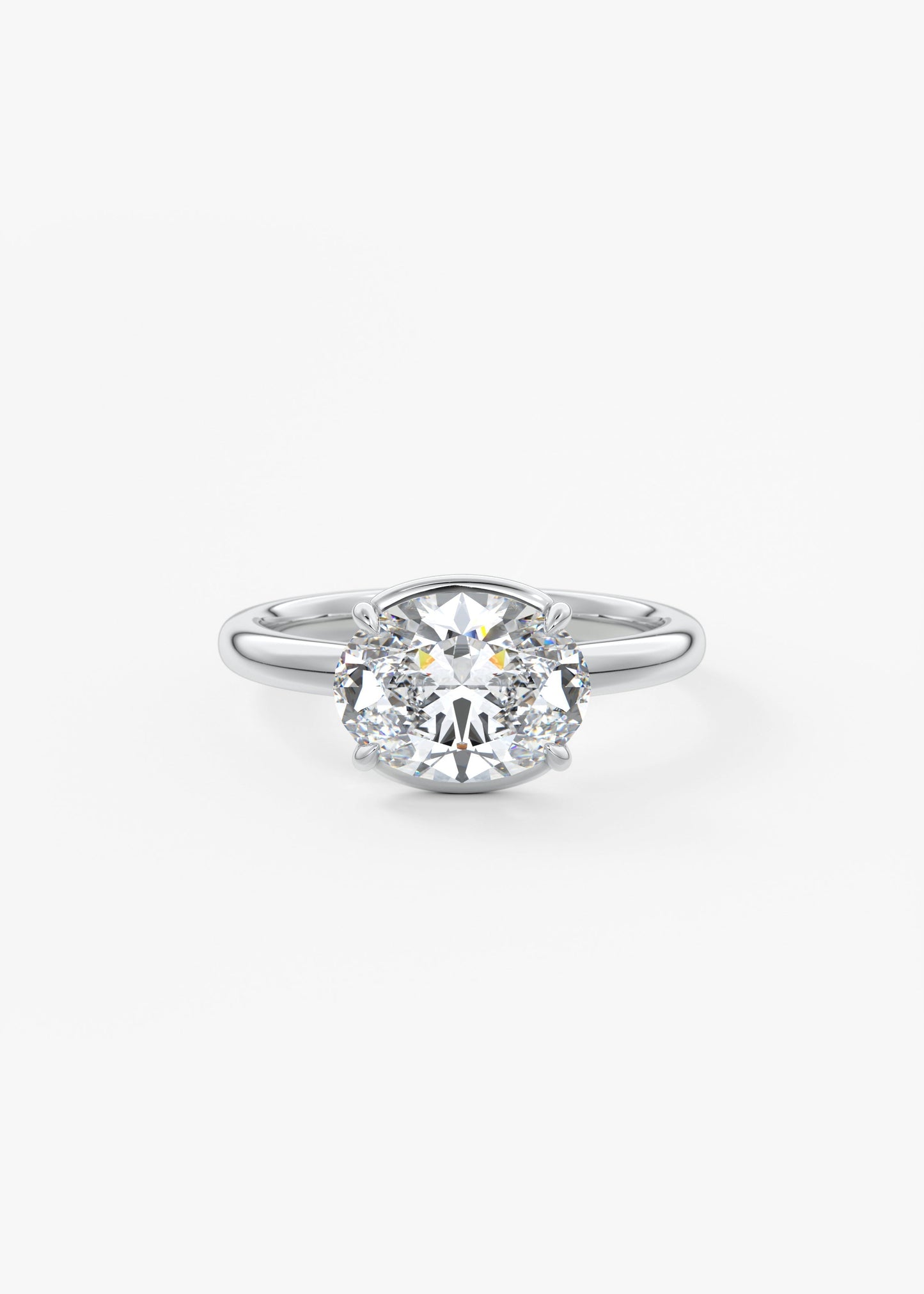Oval Solitaire With Raised Basket Gallery Lab Grown Diamond Engagement Ring