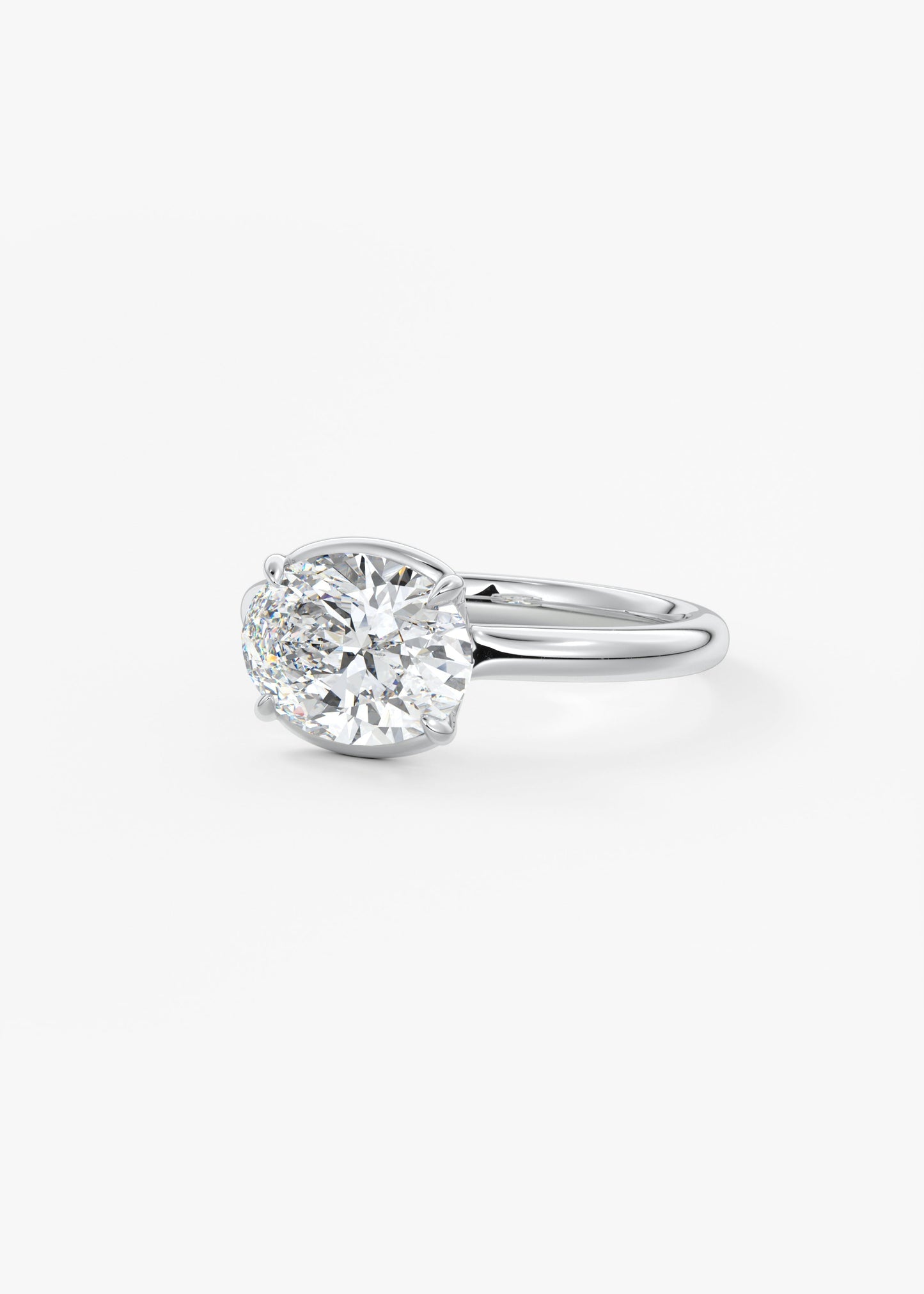 Oval Solitaire With Raised Basket Gallery Lab Grown Diamond Engagement Ring